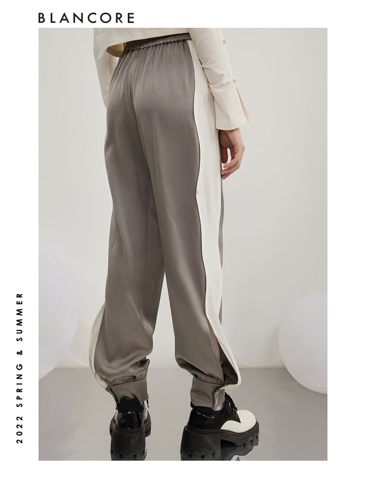 Straight Trousers With Cinched Ankle