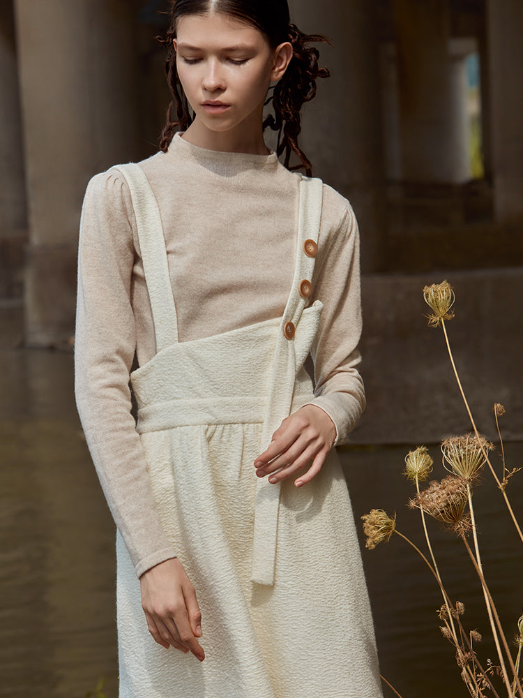 PLEATED WAISTED WOOL KNIT
