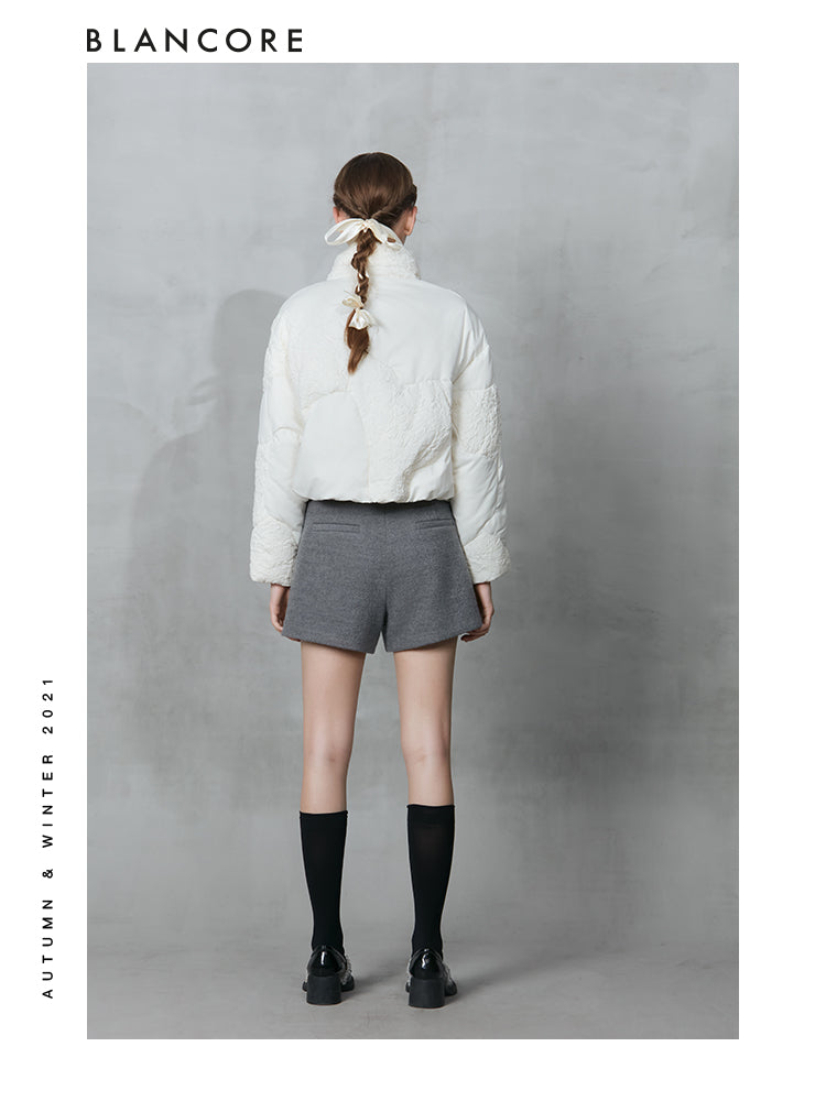 Asymmetrical Cropped Down Coat