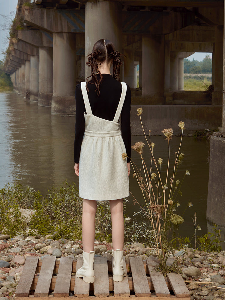 WAIST PLEATED WOOL TOP