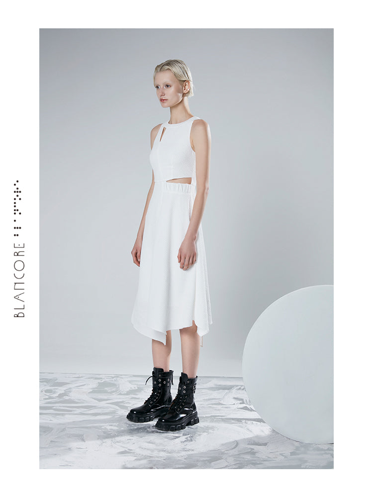 ASYMMETRICAL DRESS WITH HOLLOWN-OUT WAIST