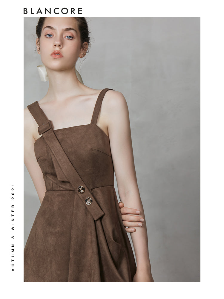 Asymmetrical Suspender Dress