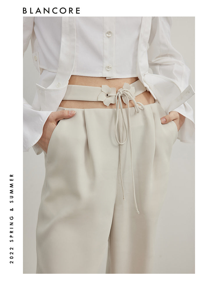 Straight Trousers With Waist Detail