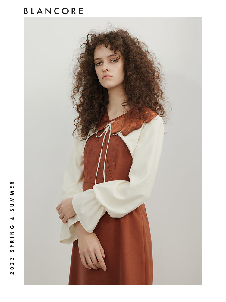 Two-Piece Embroidered Long Sleeve Dress