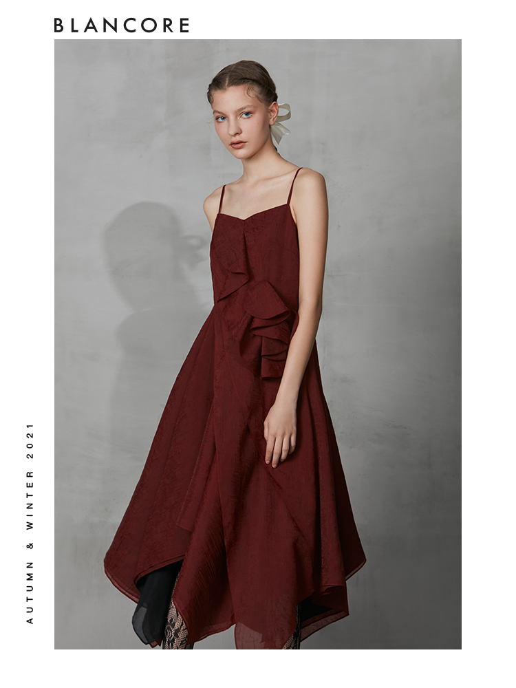 Asymmetrical Ruffle Cami Dress