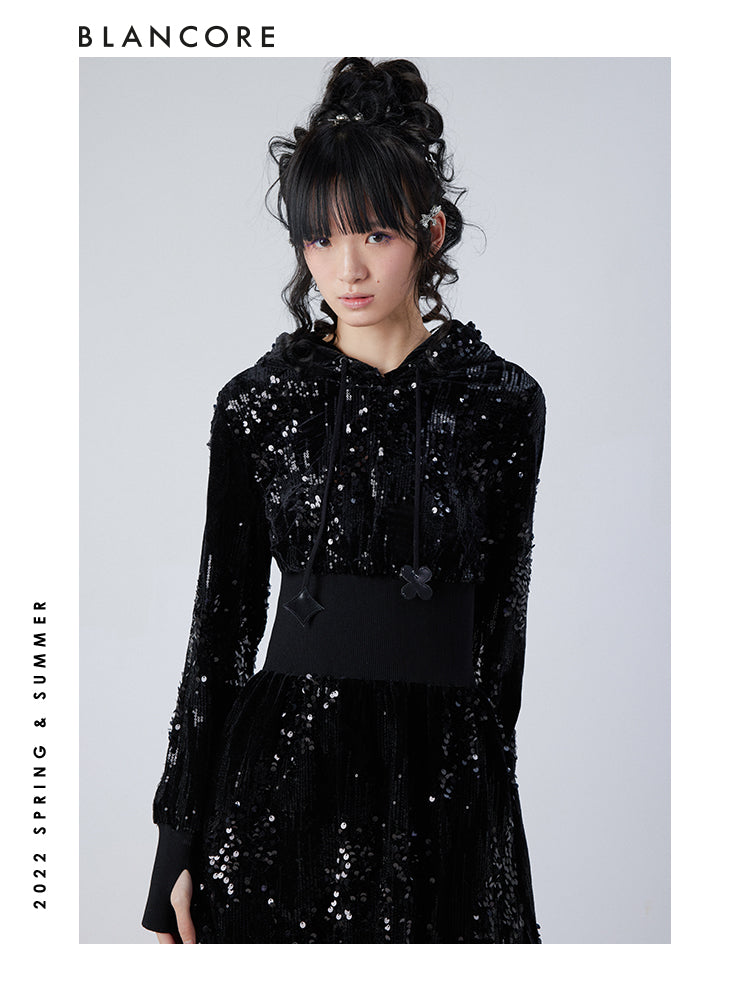Sequin Hoodie Dress