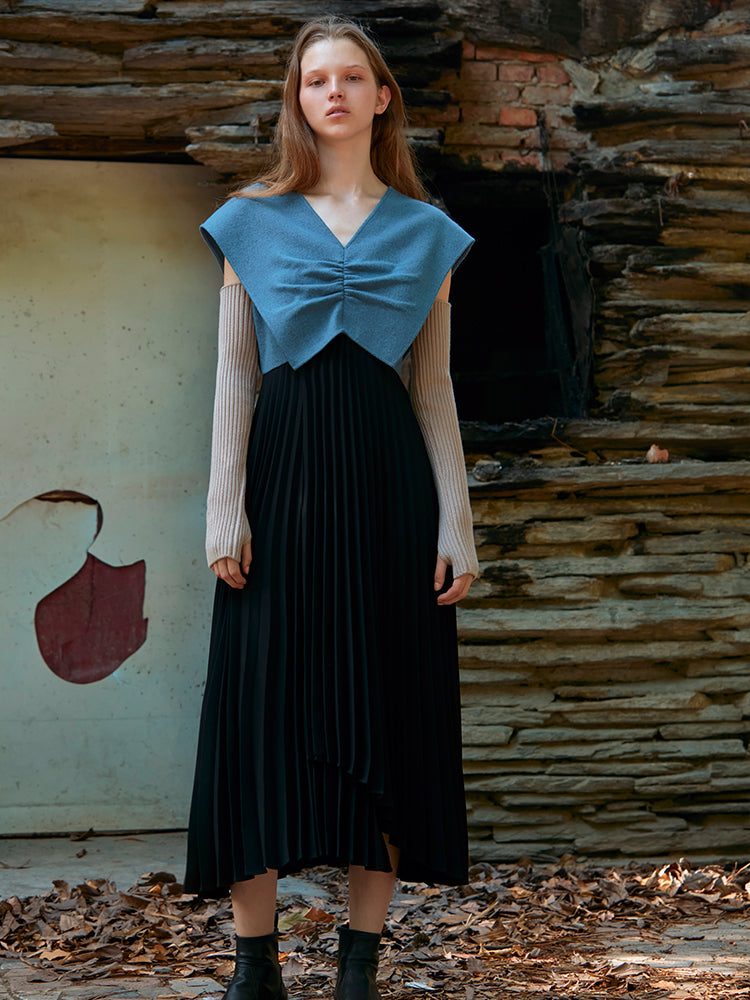 VEST DRESS WITH DETACHABLE SLEEVE