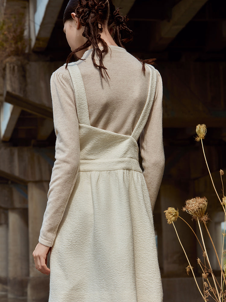 PLEATED WAISTED WOOL KNIT