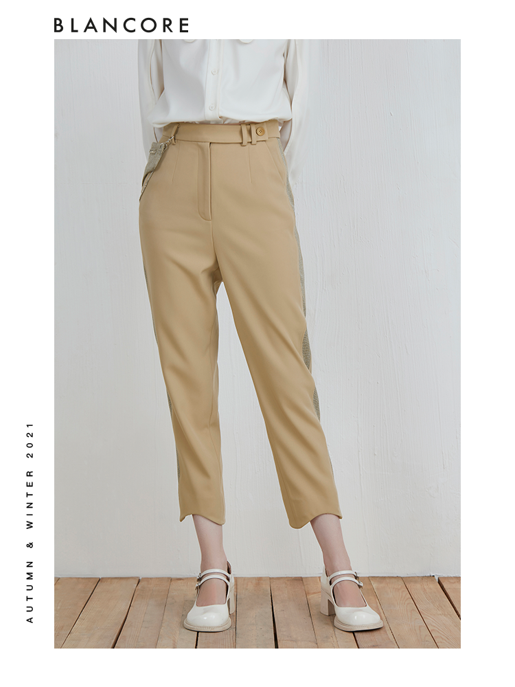 Khaki Trouser With Pocket Panelled Detail