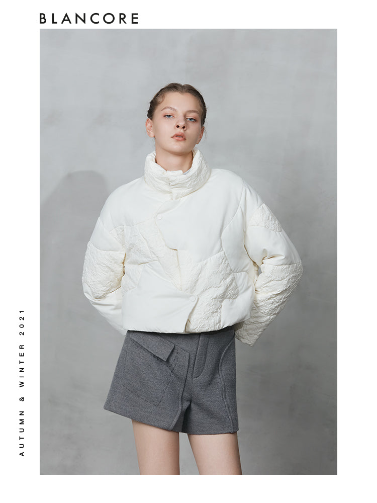 Asymmetrical Cropped Down Coat