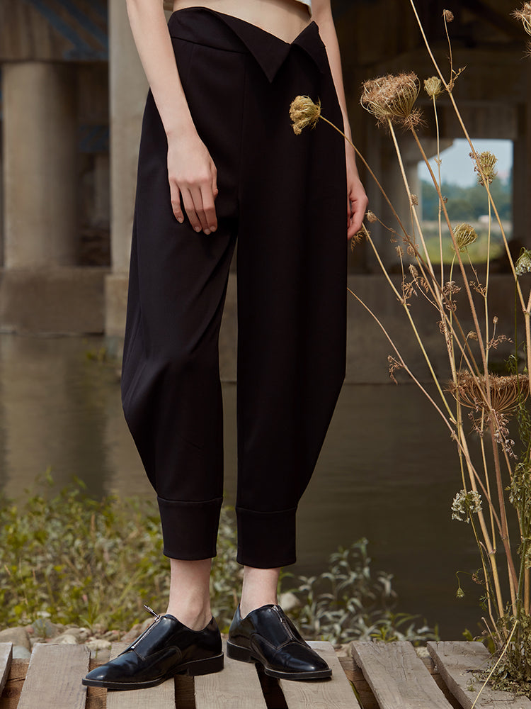 TROUSER WITH FOLD DETAIL