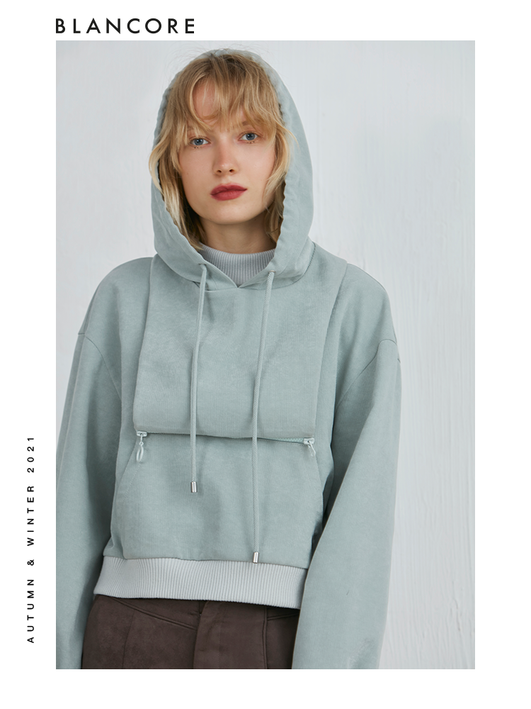 Cropped Hoodie With Detachable Hood
