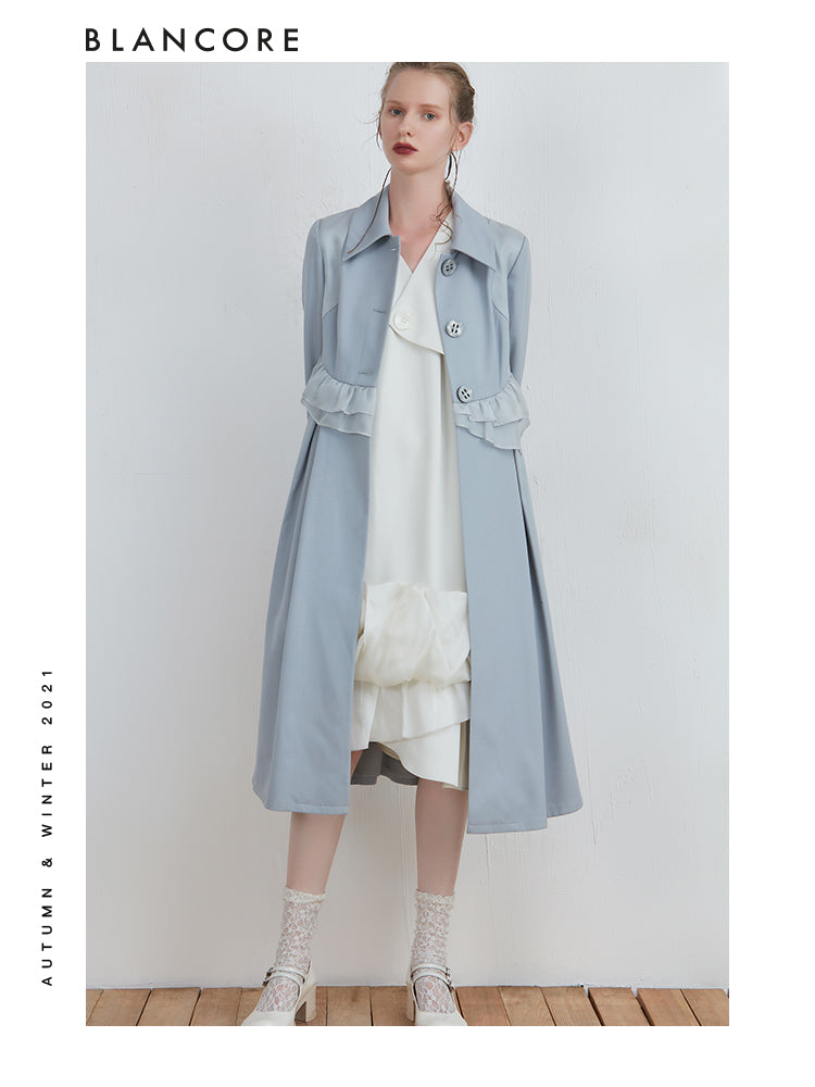 Trench With Ruffle Waist Detail