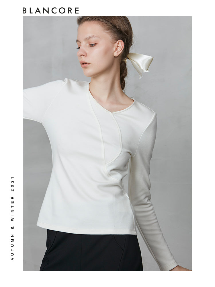 Curved Split Skinny Top