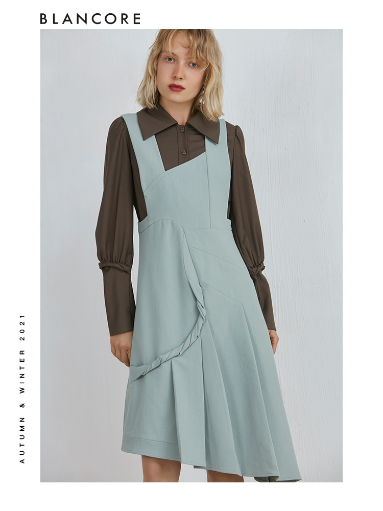Asymmetrical Tank Dress With Whirling Fabric Detail