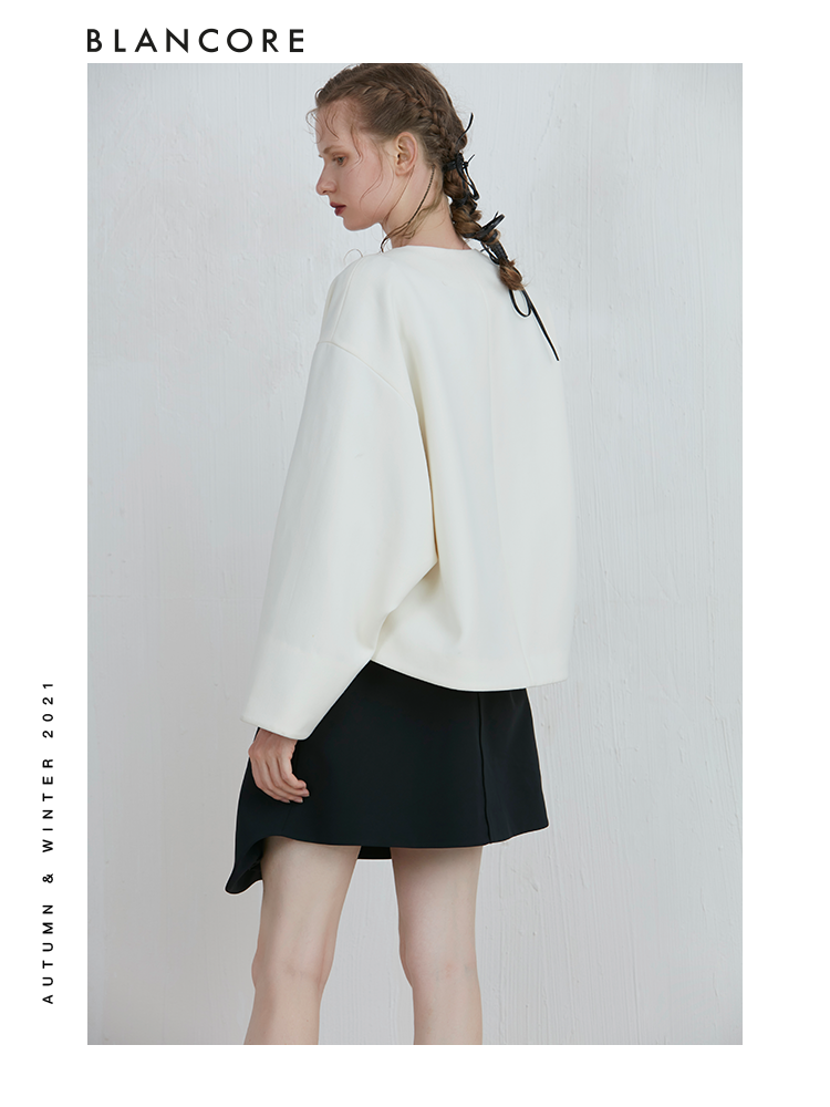 Asymmetrical Curve Panelled Jacket With Embroidered Detail