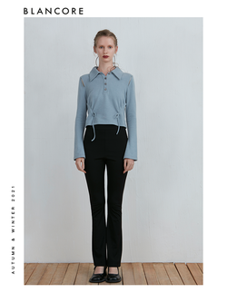 Black Fitted Flare Trouser