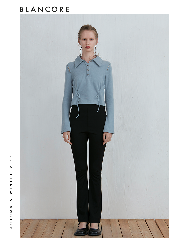 Black Fitted Flare Trouser