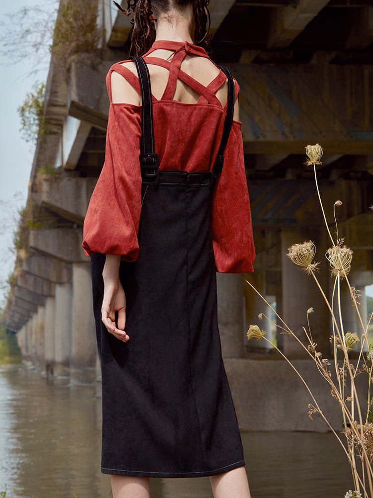 DECONSTRUCTED STRAP DRESS