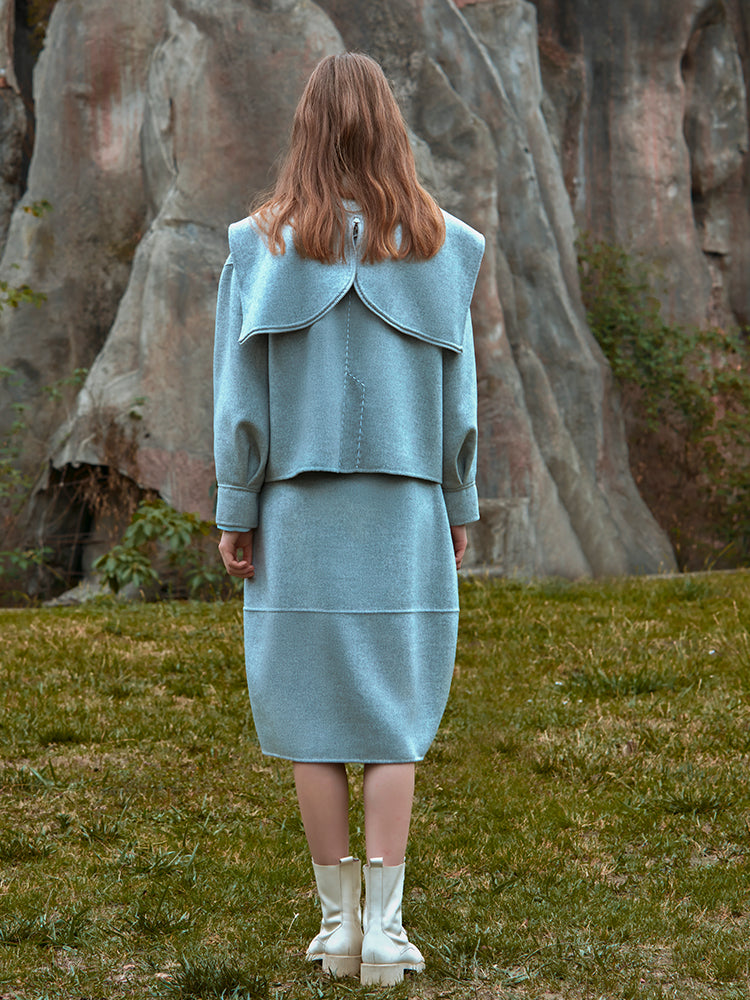 COCCON-SHAPED WOOL SKIRT