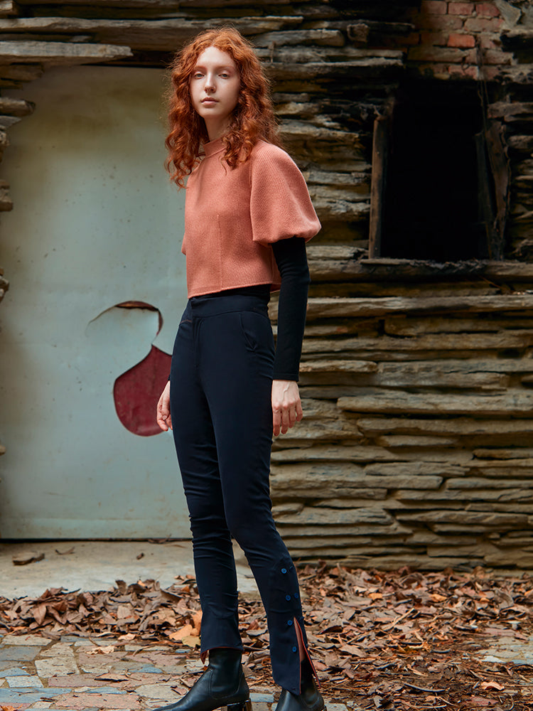 TIGHT TROUSER WITH FOLD DETAIL