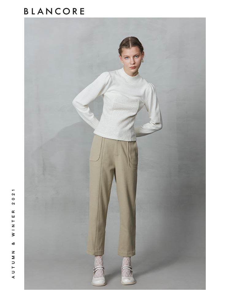 Off-White Turtle Neck Weave Jumper