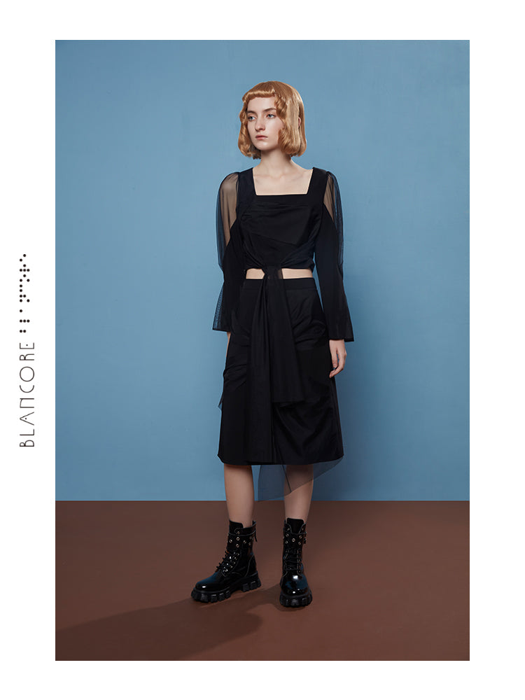 MESH PANELLED SKIRT