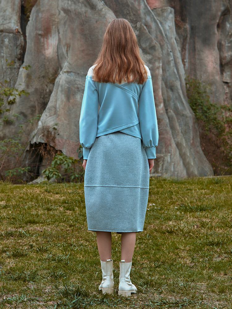 COCCON-SHAPED WOOL SKIRT