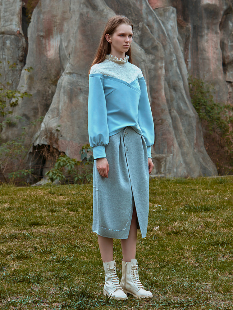 COCCON-SHAPED WOOL SKIRT