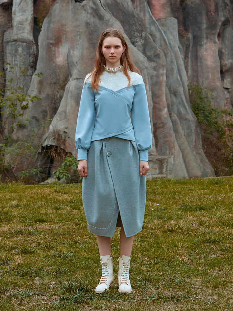 COCCON-SHAPED WOOL SKIRT