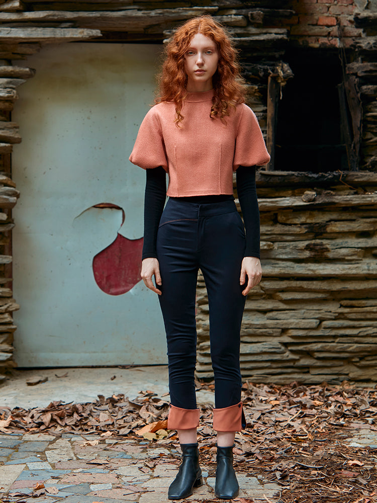 TIGHT TROUSER WITH FOLD DETAIL