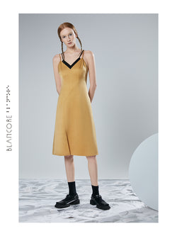 DOUBLE STRAP COLOR BLOCK DRESS
