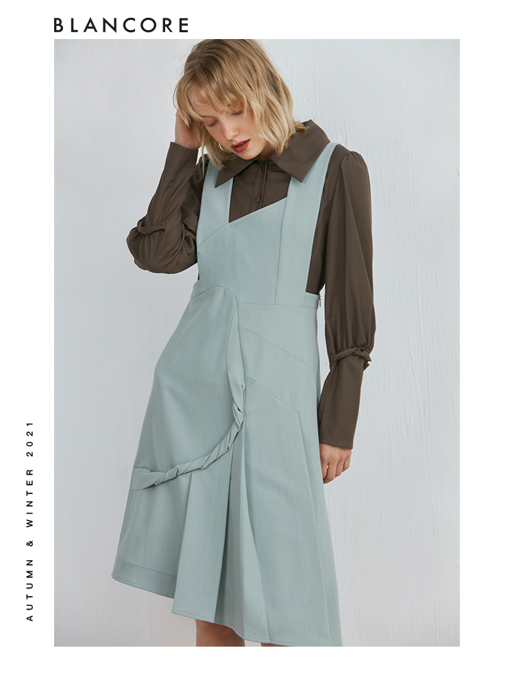 Asymmetrical Tank Dress With Whirling Fabric Detail