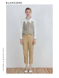 Asymmetrical Khaki Vest
