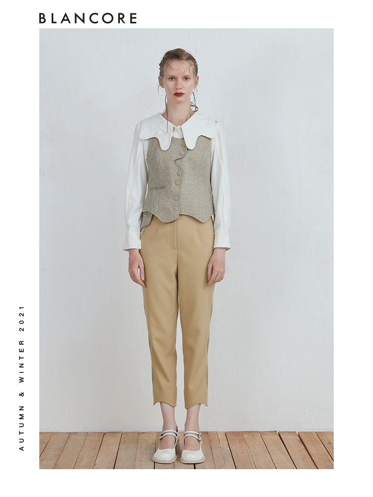 Asymmetrical Khaki Vest