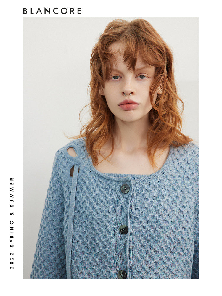 Two-Piece Square Neck Sweater With Cuff Detail