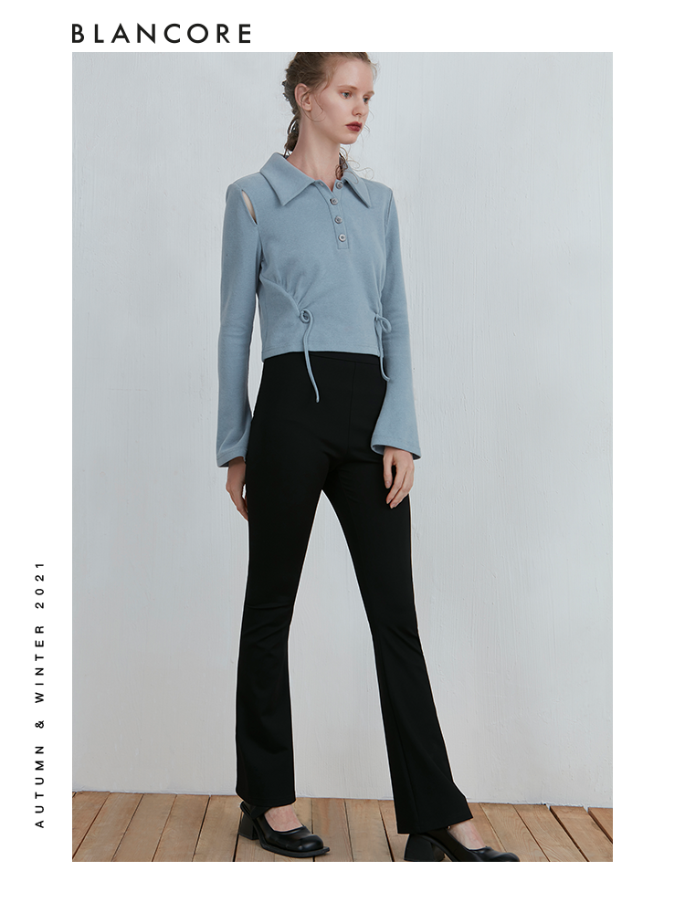 Black Fitted Flare Trouser
