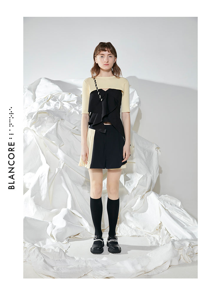 FAKE TWO-PIECE STRAP TOP