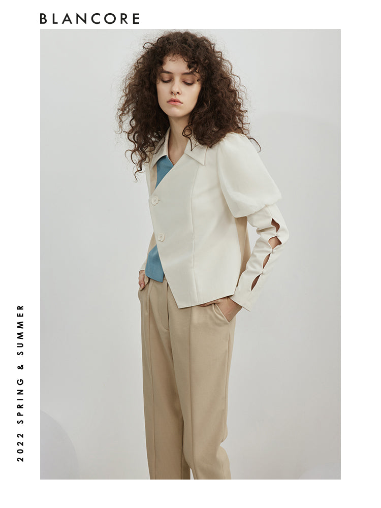 Tapered trousers with ankle detail