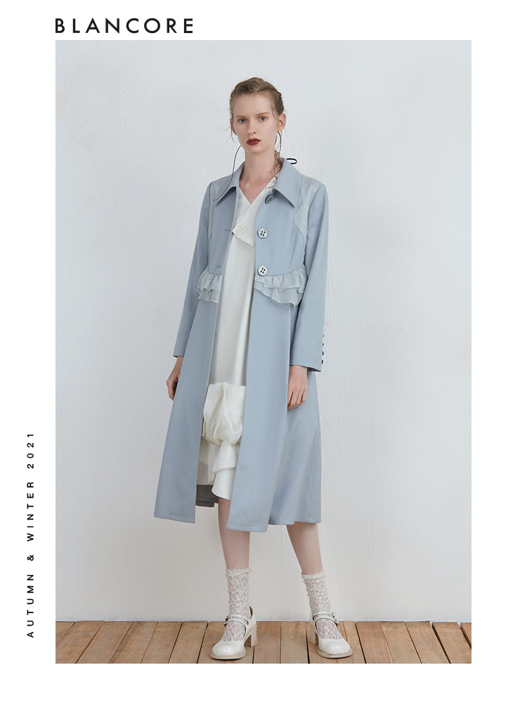Trench With Ruffle Waist Detail