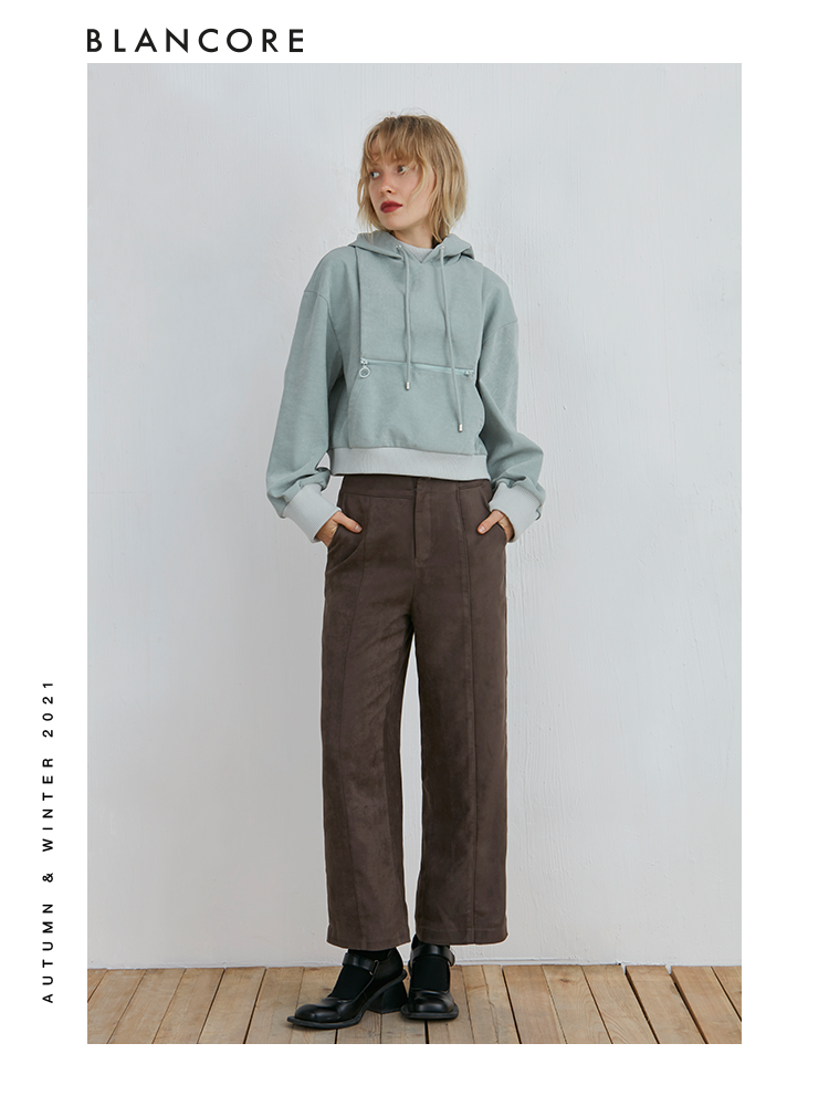 Cropped Hoodie With Detachable Hood