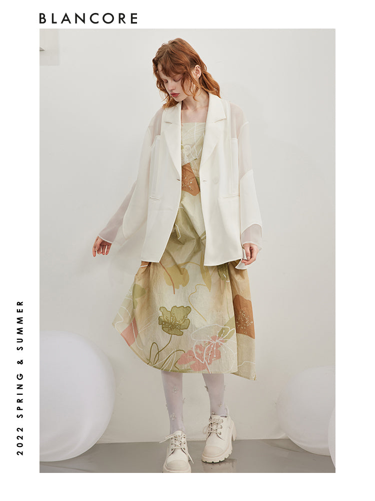 Asymmetrical Printed Cami Dress