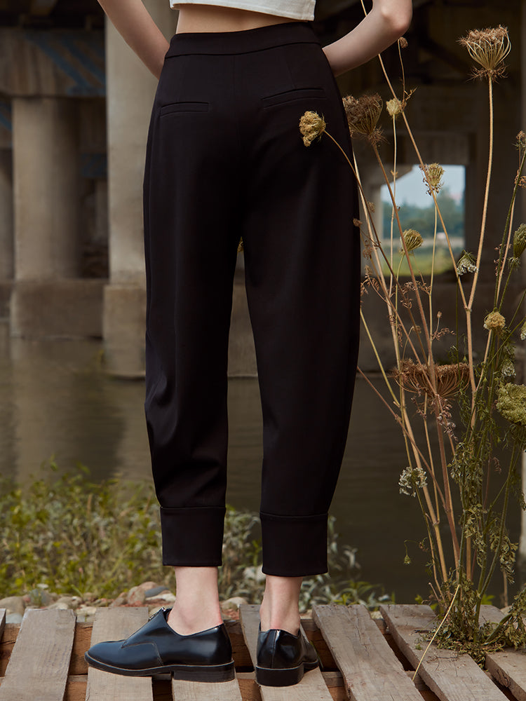 TROUSER WITH FOLD DETAIL