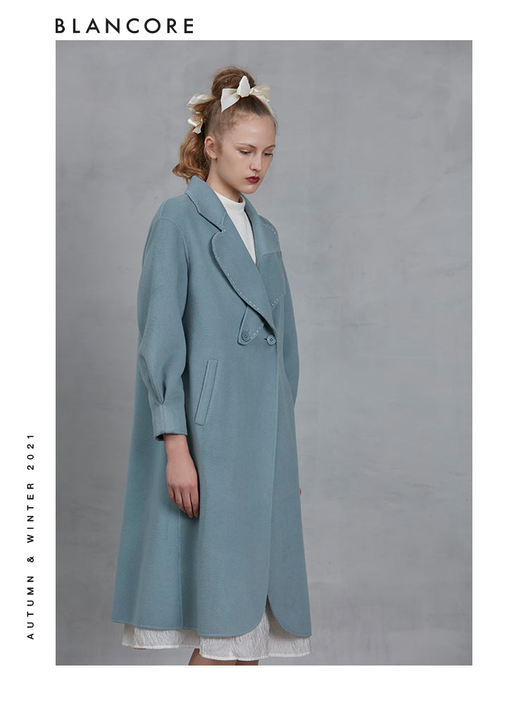 Wool Coat With Asymmetrical Collar