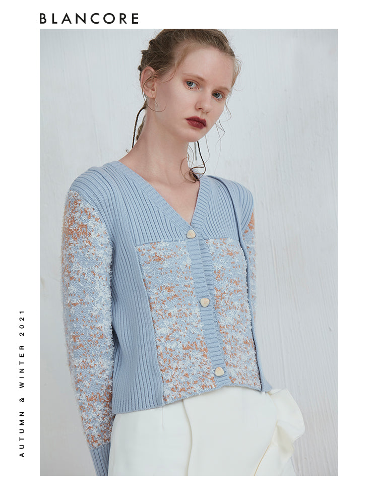 Knit Panelled Cardigan