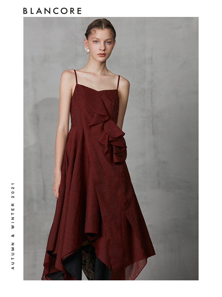 Asymmetrical Ruffle Cami Dress