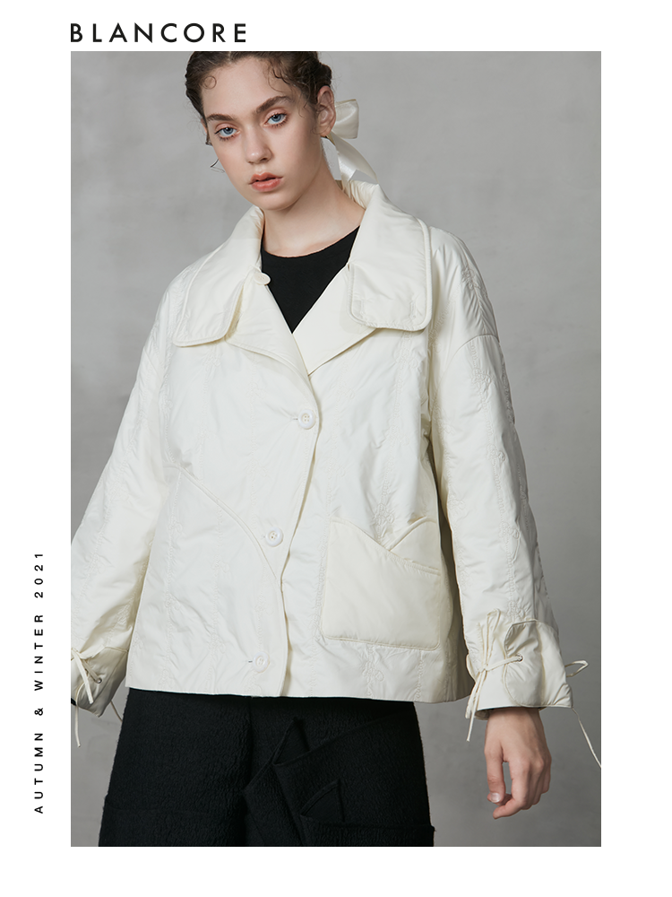 Asymmetrical A-pendulum Embroidery Cotton Jersey