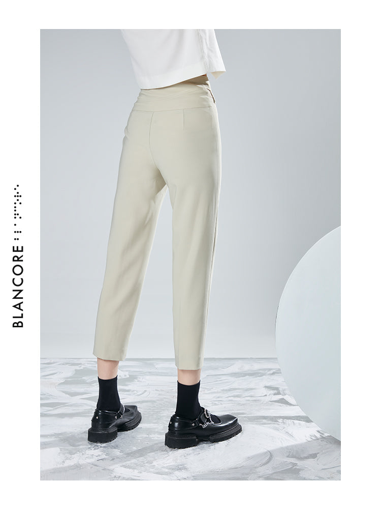 WAISTED RECONSTRUCTED TROUSERS