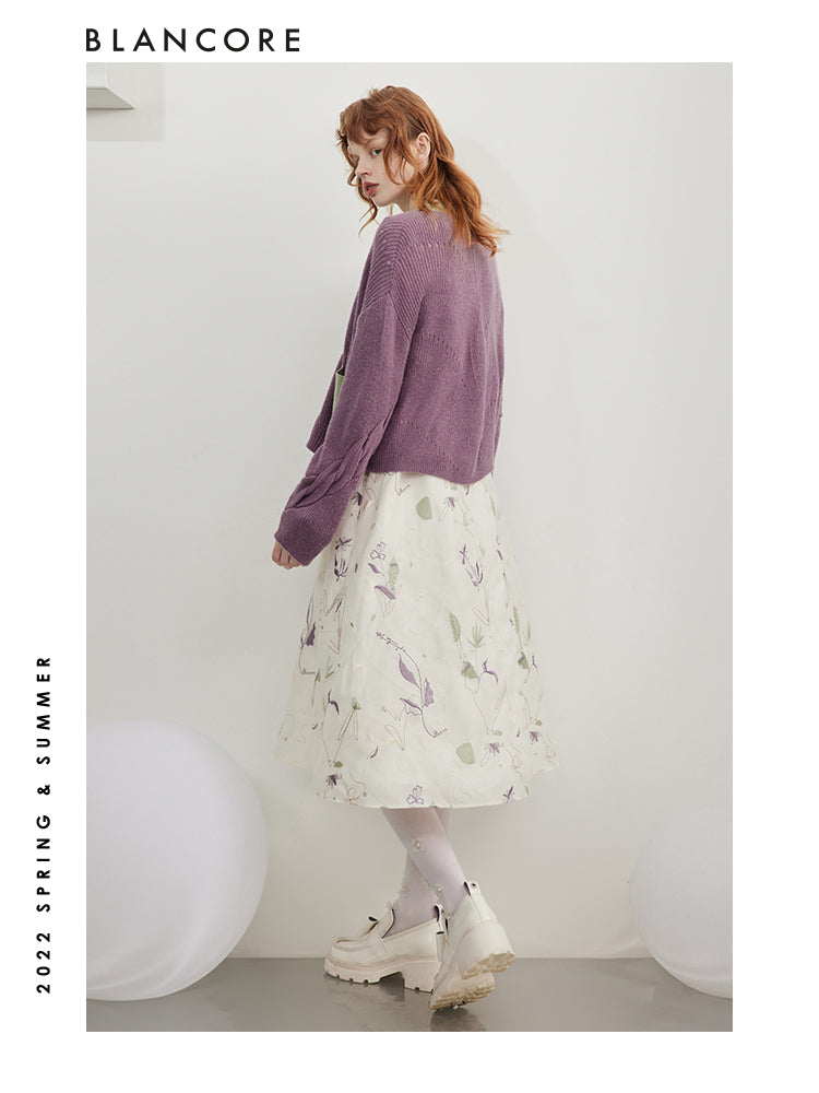 Color Block Wool And Camel Hair Blend Coat