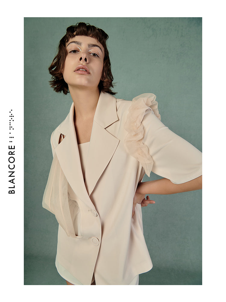 YARN INTERSPERSED HOLLOWED-OUT OUTWEAR